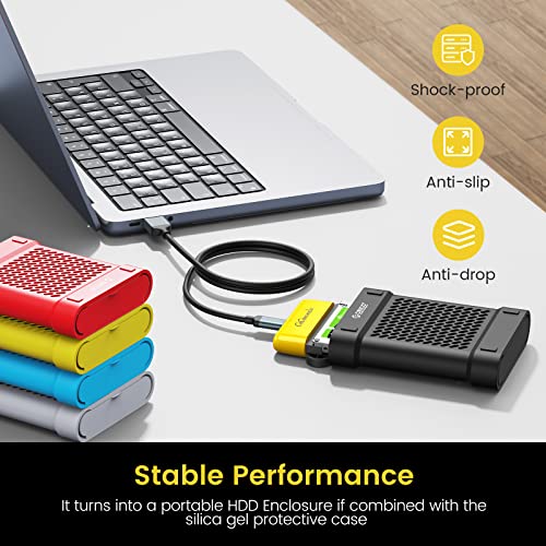 Gigimundo detașable SATA la Adaptor USB 3.0 1,6 ft, 2,5 SATA la cablu USB C pentru hard disk de 2,5 sau adaptor SSD, convertor