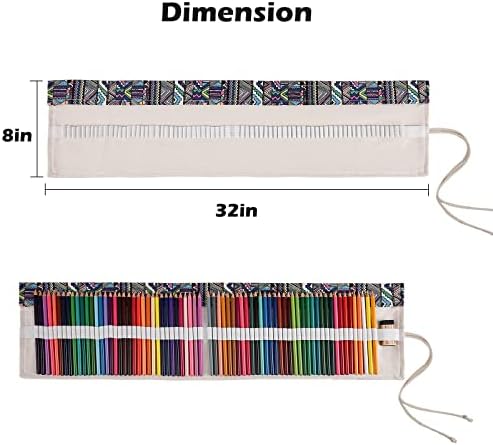 Surblue Canvas Creion Carcasă Înfundat Înveliș cu 72 de sloturi Colorare Creion Suport Organizator Punct de depozitare a periei
