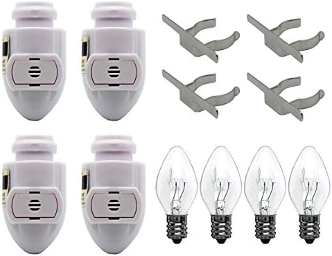 Creative Hobbies Auto On Sensor Plug In Night Light Module include 4 becuri și 4 cleme metalice, excelente pentru a vă crea