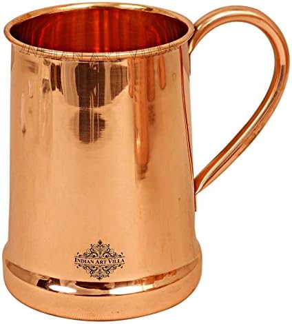 Indian Art Villa Pure Copper Pure în formă de Diamond Diamond Design Moscova Mule Beer Cup, cel mai bun pentru petreceri de cocktail-uri, barware, volum-17 oz, set de 4