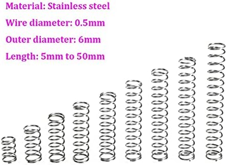 Izvoarele de compresie sunt potrivite pentru cea mai mare reparație I Diametru de sârmă 0,5mm din oțel inoxidabil Compresie