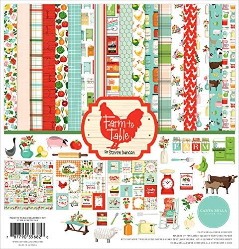 Carta Bella Paper Company Farm to Table Collection Kit Paper, 12-X-12-INCH