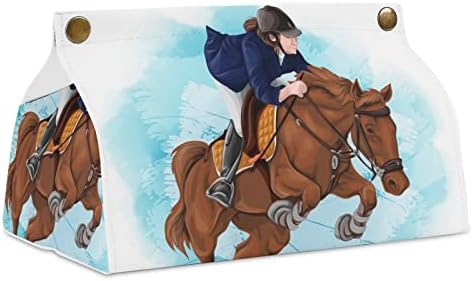 Equestrian Tissue Box Pu Pie din piele Suport pentru șervețel pentru blat de masă pentru blat de casă
