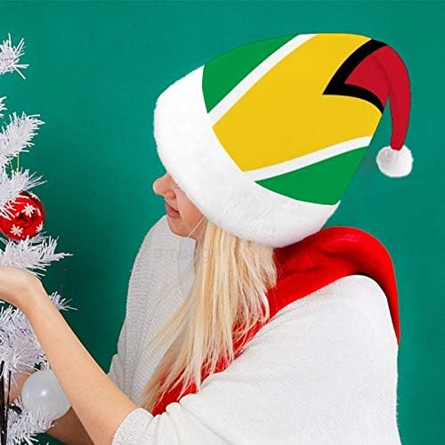 Pălărie de Crăciun Moș Crăciun, Pavilion Guyana Pălărie de Vacanță de Crăciun pentru adulți, pălării de Crăciun Unisex confort