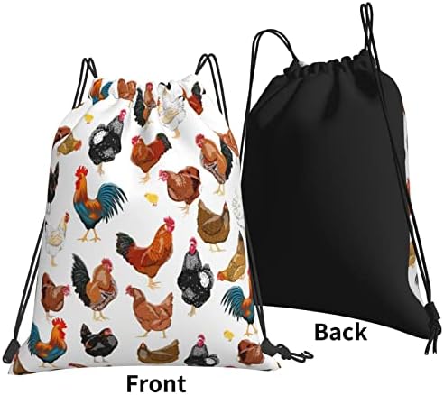 Argisaa Chicken Drawstring Rucsac Sackpack Reglabil Lightweight Gym Bag pentru a trage Sport Sport Bag Sport