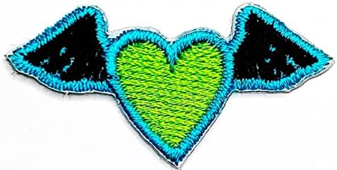 Kleenplus Mini aripi inima brodate fier pe coase pe Patch-uri pentru costum îmbrăca blugi jachete pălării Rucsaci Tricouri moda arte înger aripi drăguț inima verde Cartoon autocolant patch-uri