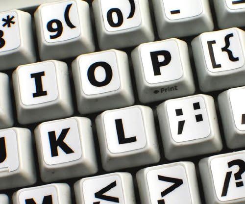 Engleză SUA autocolante mari cu litere pentru tastatură fundal alb pentru Desktop, Laptop și Notebook