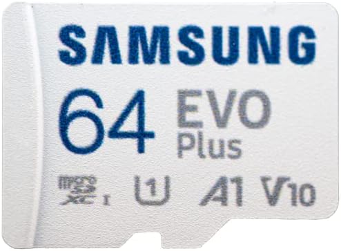 Samsung 64GB EVO Plus MicroSDXC UHS-I Card de memorie funcționează cu Samsung Galaxy A04s, Galaxy A04 telefoane inteligente C10 U1 FHD A1 V10 pachet cu totul, dar Stromboli MicroSD Card Reader