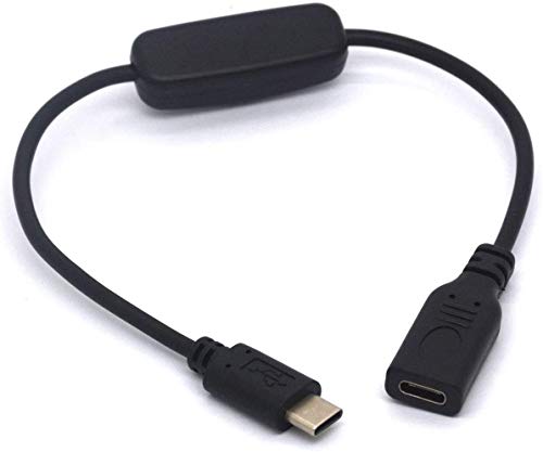 Comutator de alimentare Glhong Raspberry Pi, USB C Masculin la Femeie de tip C Cablu de extensie CABLA INLINE/OFF PENTRU RAPBERRY