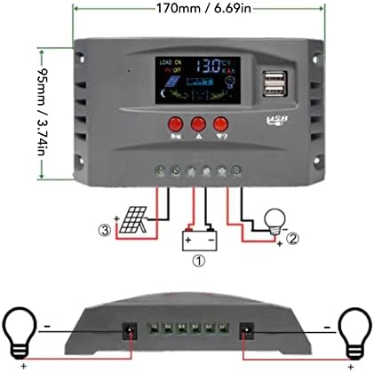 Controler de încărcare solară protecție la scurtcircuit ușor de operat 12v 24v auto Adaptive Solar Charge Controller pentru