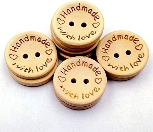 Dnhcll 15 mm două găuri gravuri cu laser alfabet handmade cu dragoste butoane rotunde din lemn de cusut accesorii decorative