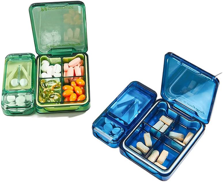 Pastile Cazuri Splitters Plastic Transparent Medicina Cutter Medicina Box Mini Seal Creative Remove Medicina Box Umiditate