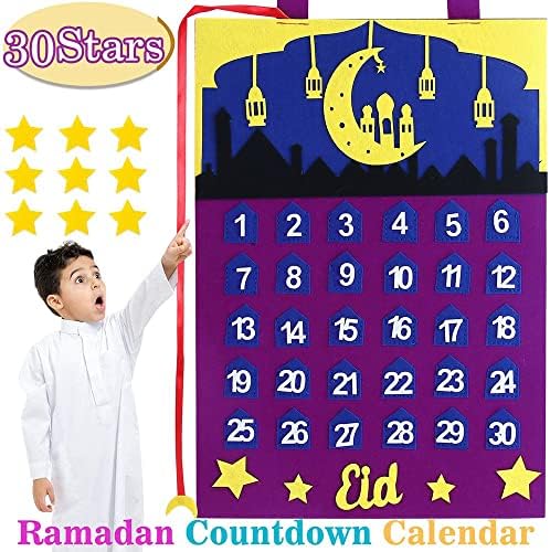 Jurhomie 2022 nou DIY Felt Home Decor Islamic musulman Ramadan Kareem Eid Mubarak Advent Calendar Countdown calendare