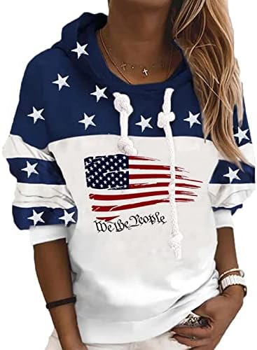 Sivlana pentru femei Statele Unite ale Americii Sfântul binecuvântat, imprimeu casual cu dungi pulover Zip American Patriotic