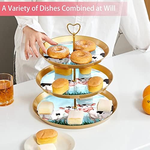 3 niveluri de desert pentru desert cupcake farfurie cu fructe de plastic suport pentru preparate pentru nuntă ziua de naștere