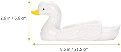 Upkoch Home Decor Bijuterii Tavă ceramică Ductă de servire tavă cu bec de odihnă Tavă decorativă Mini Duck Figurină Snack Placă