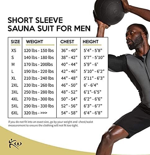 Kutting Weight-Sweat Tech neopren costum cu mânecă scurtă pentru bărbați - costum de exerciții-ajută la arderea mai multor