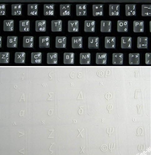 Autocolante transparente grecești cu litere albe pentru laptopuri computere Desktop Tastaturi