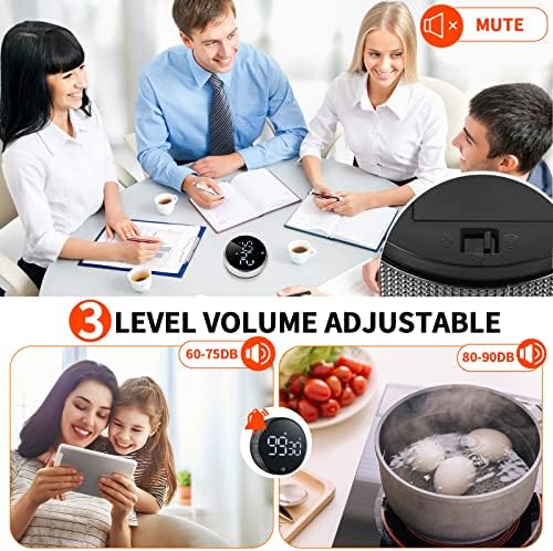 4 Piese cronometre digitale de bucătărie, afișaj LED mare contor Magnetic temporizator de numărătoare inversă pentru gătit