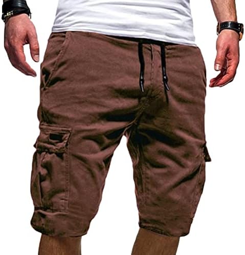 Maiyifu-gj bărbați elastici talcă pantaloni scurți de marfă multi buzunare libere potrivite în aer liber, scurte ușoare de