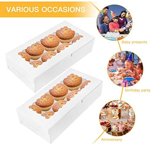 TOYANDONA 10buc Cupcake cutii cu insertii, de unică folosință Cupcake Carrier panificatie cutii hârtie Cupcake containere titularii