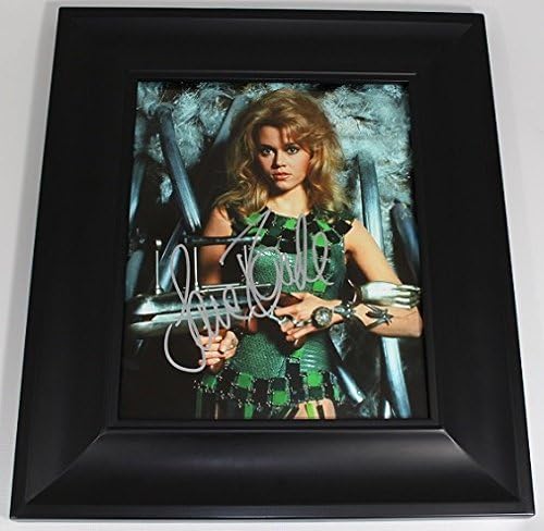 Barbarila Jane Fonda Authentic Semnat Autografe 8x10 Galerie foto lucioasă încadrată LOA