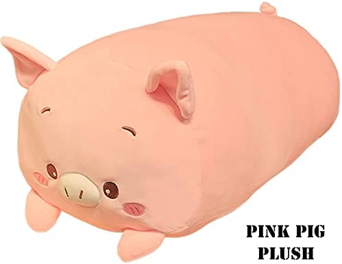 Elainren Giant Fluffy Pig Plush Body Pernă moale Pinu roz Pig umplut Animale de fermă Cuddle Pigglet Plushie pernă Cadouri