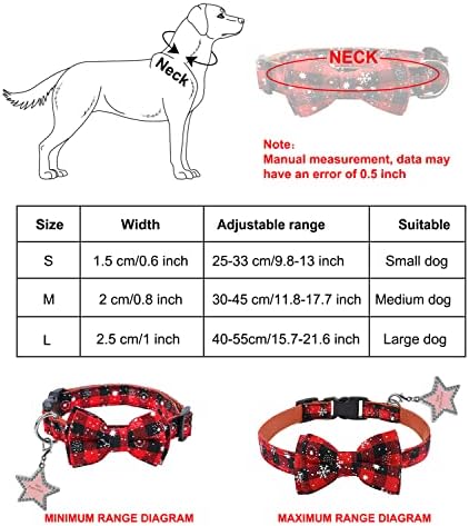 Guler de câine de Crăciun Tyware cu arc, roșu de carouri verzi reglabile cravate detașabile pentru câini, gulere de câini moi