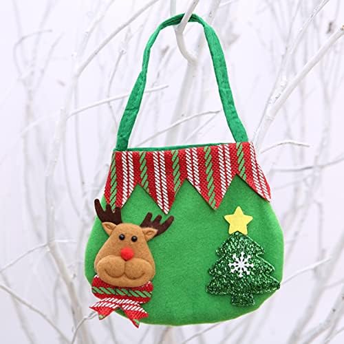 ABOOFAN Xmas Tesatura Ren cadou sac sac geantă de mână drăguț ondulat acasă ornamente saci Crăciun trata Partidul Decor stocare