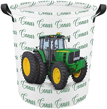 Coș de rufe verzi pentru tractor personalizat pentru copii personalizate pentru copii pentru dormitor pentru baie