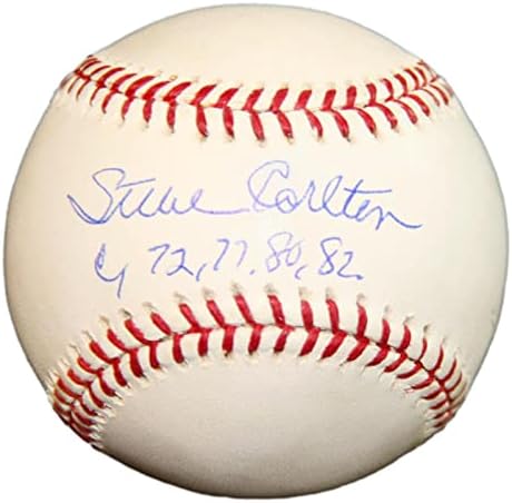 Steve Carlton a semnat OML Baseball Autographed w/Cy Phillies MLB MR548808 - Baseballs autografate