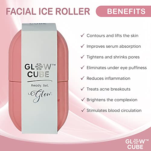 Glow Cube Ice Roller pentru față ochi și gât pentru a lumina pielea & amp; Îmbunătățiți strălucirea naturală / tratament facial