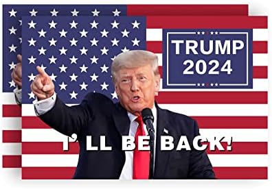 SENSEVEN 2 buc Trump 2024 voi reveni autocolante Trump, Impeach Biden FCK Biden decalcomanii, Trump 2024 ia America înapoi