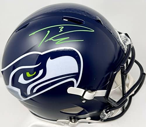 Russell Wilson a semnat Riddell FS Authentic Speed Helmet Fanatics B314943-Căști NFL cu autograf