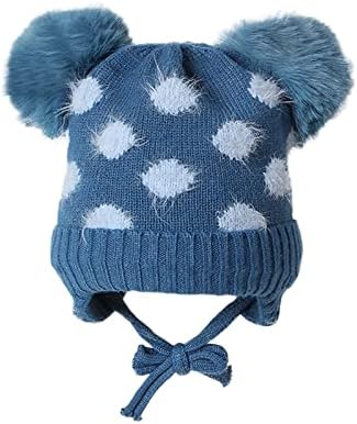 Cap tricotate croșetat Băieți pălărie reglabil Pompon Baby fete cald lână iarna Pălării Cap cu ureche femei