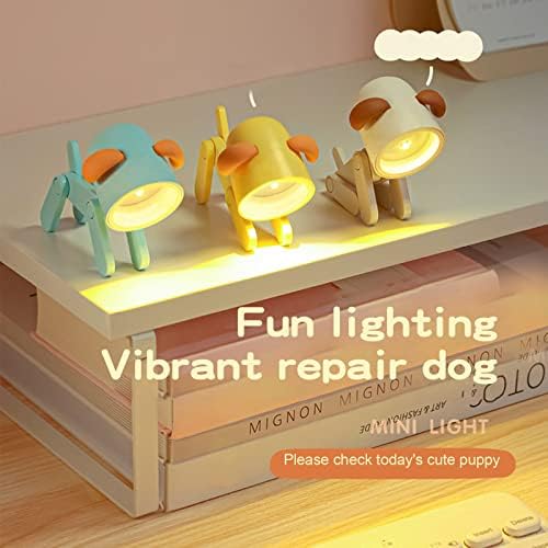 ACJRYO 3pcs Creative led Mini Eye Protection Night Light Cartoon Pet Dog și cerb pliabil lampă de masă mică cu suport pentru