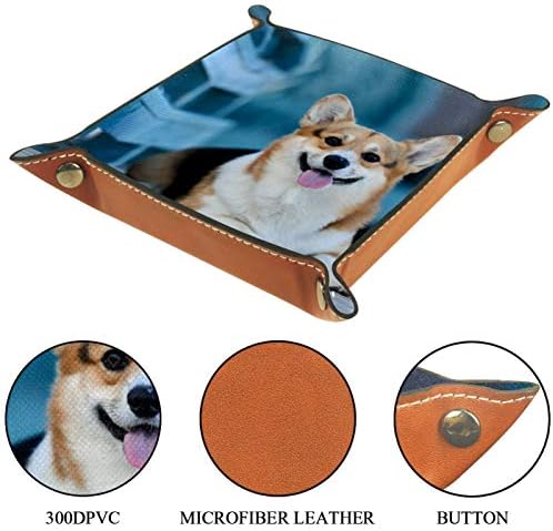 Lyetny Corgi Dog Model Organizator Tavă de depozitare Cutie Noptieră Caddy Desktop Tavă Schimbare Tasta portofelului Coin Cutie