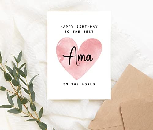 La mulți ani pentru cel mai bun ama din card mondial - Card de naștere AMA - Card AMA - Cadou de Ziua Mamei - Fișă de naștere