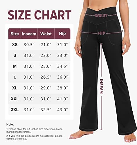 IUGA Crossover Flare Leggings Pantaloni de Yoga Bootcut cu talie înaltă, cu buzunare pentru femei, Pantaloni de antrenament
