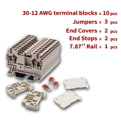 DINKLE AK2. 5 blocuri terminale Din șină DIN Set 600V 20a, conector Conductor de sârmă, cablu de cablare rapidă, conector de