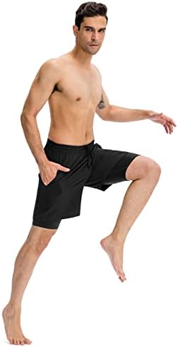 Pantaloni scurți de alergare pentru bărbați Lixada pantaloni scurți de antrenament respirabili cu uscare rapidă, cu Buzunar
