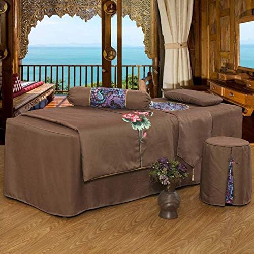 Zhuan seturi de tablă europeană de masaj, fustă pentru pat bumbac pentru bumbac, salon de pat paturi de pat 4 piese copertă