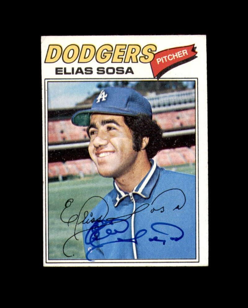 Elias Sosa a semnat 1977 Topps Los Angeles Dodgers Autograph