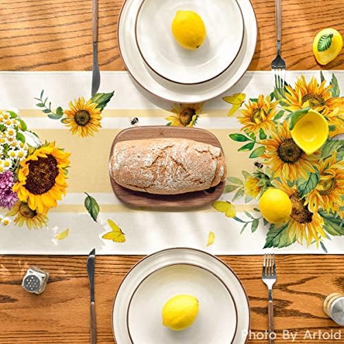 Artoid Mode vaza Sunflower Sunshine Summer Table Runner, decor De Masă de bucătărie sezonieră pentru Decor de petrecere la