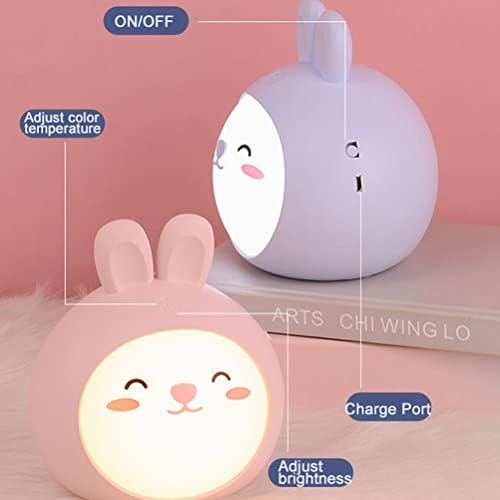 Aolyty Cute Night Night Light, Dimmable Kids Lampa de noapte Lumini de noapte Lumini USB Reîncărcabile la iepure lampa cu 3