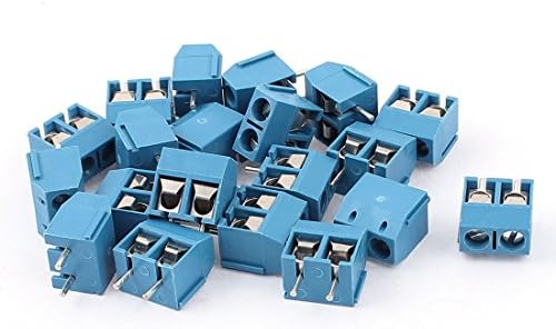 Aexit AC 300V Terminale 10A PCB Conector bloc de bloc de bloc de 5,0 mm Torturi cu șurub de ton 20pcs albastru