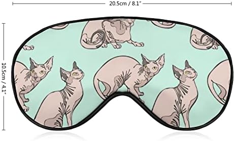 Sfhynx Cats Funny Sleep Sleep Mask Moale Blindfold Eye Cover cu curea reglabilă cu curea de noapte pentru bărbați pentru femei