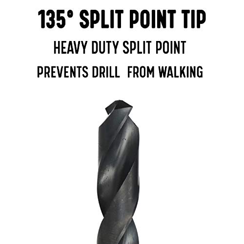 Drill America 7 Oțel de mare viteză Heavy Duty Dut Dut Point Point Stub Drill Bit, DWDST Series