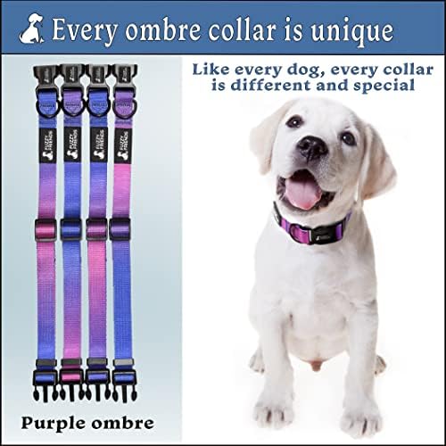 Fuzzy Friends - Purple Mood Ombre Guler pentru câini cu set de lesă opțională potrivită. Un guler de câine răcoros, de lux,