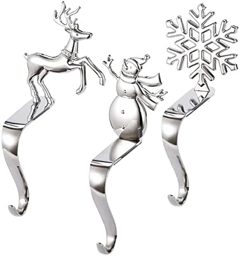 Fonder Mols Christmas Stocking Stockers pentru manta, Cârlige de umeraș cu șemineu de Crăciun Clipuri de principiu metalice,